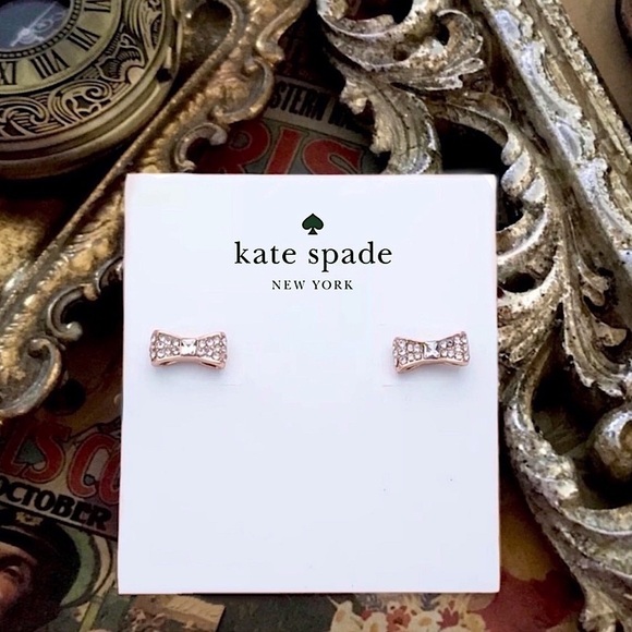 KATE SPADE • Rose Gold Ready Set Bow Earrings - Picture 5 of 5